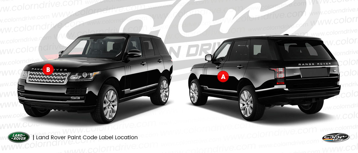 RANGE ROVER kleurcode-label locatiediagram